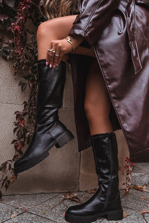 dámské dlouhé boty z ekologické kůže Černé Oceana dámské dlouhé boty z ekologické kůže Černé Oceana