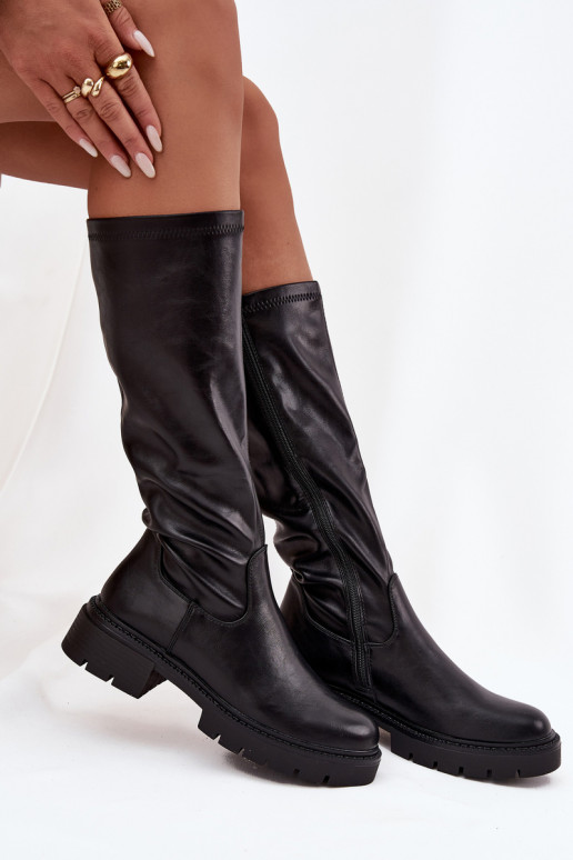 dámské dlouhé boty z ekologické kůže Černé Oceana dámské dlouhé boty z ekologické kůže Černé Oceana