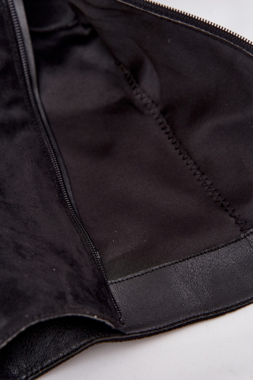 dámské dlouhé boty s vrásčitou podrážkou I s přezkami Černé Ophelis