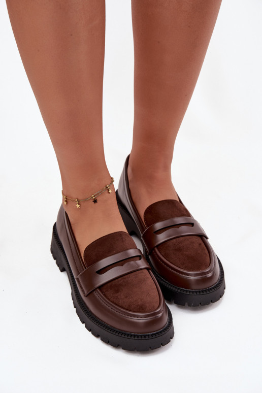 Dámské mokasíny z ekologické kůže Czekoladowe Cailen