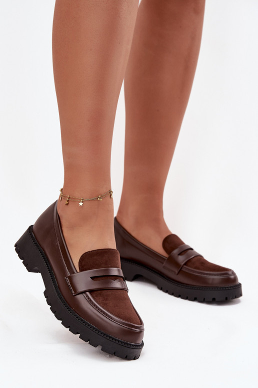 Dámské mokasíny z ekologické kůže Czekoladowe Cailen
