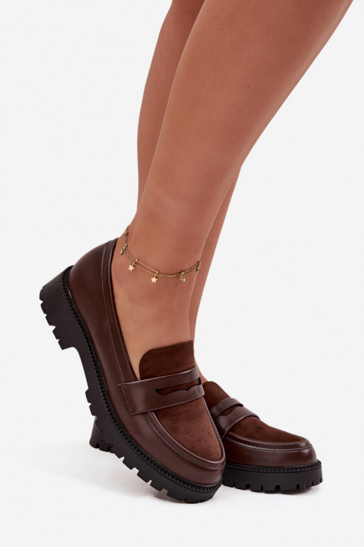 Dámské mokasíny z ekologické kůže Czekoladowe Cailen