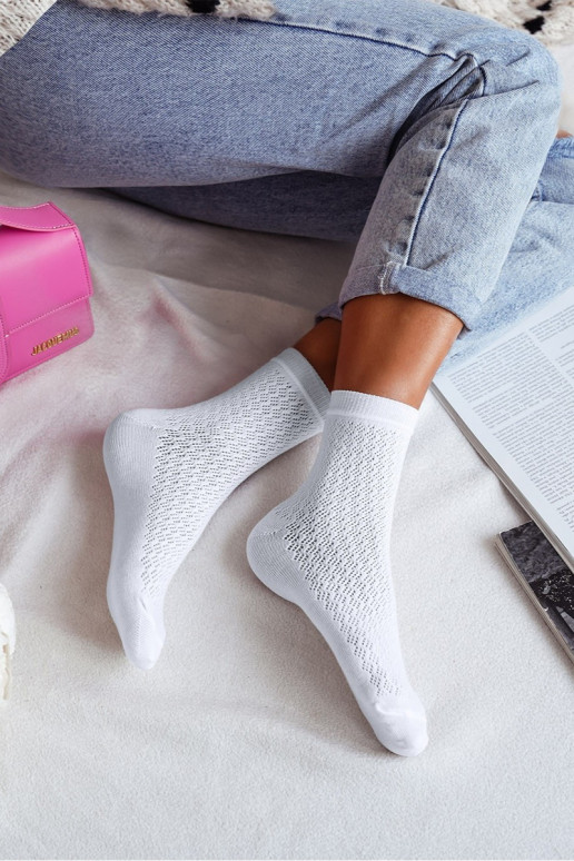 Ponožky  s ažurovými prvky bílé Ponožky  s ažurovými prvky bílé