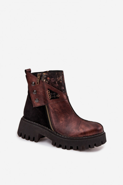 zateplené Dřeváky s platformou   06140-02 hnědá  zateplené Dřeváky s platformou   06140-02 hnědá