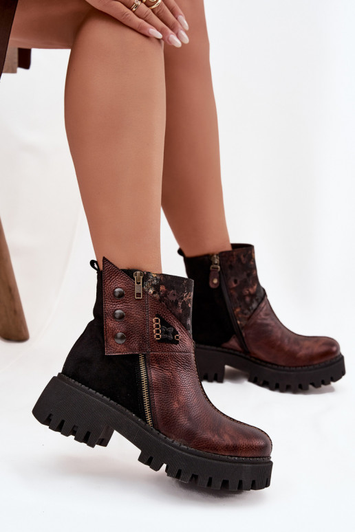 zateplené Dřeváky s platformou   06140-02 hnědá  zateplené Dřeváky s platformou   06140-02 hnědá