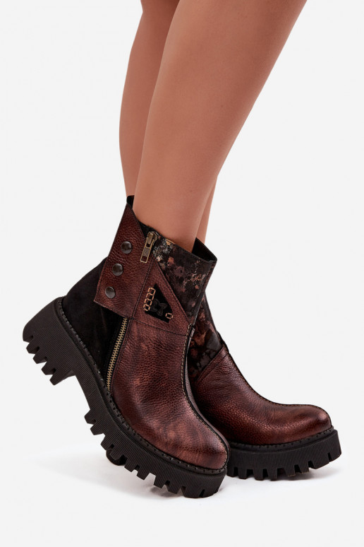 zateplené Dřeváky s platformou   06140-02 hnědá  zateplené Dřeváky s platformou   06140-02 hnědá