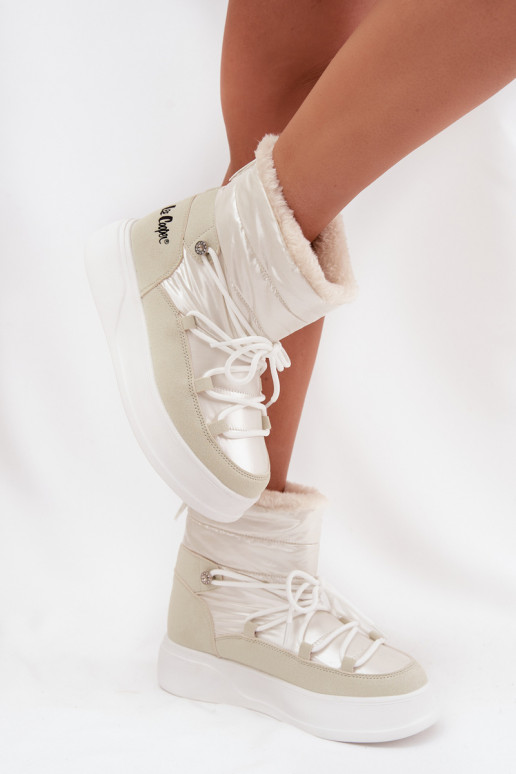 Sněhule  s platformou Lee Cooper LCJ-25-03-3815 bílé Sněhule  s platformou Lee Cooper LCJ-25-03-3815 bílé