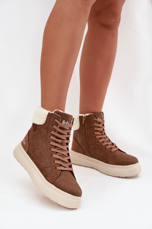 zimní boty  se zateplením Lee Cooper LCJ-25-01-3735 hnědá zimní boty  se zateplením Lee Cooper LCJ-25-01-3735 hnědá