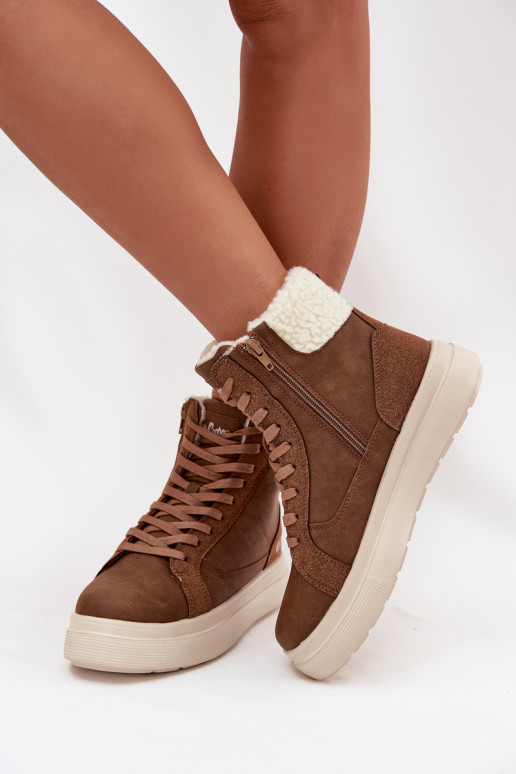 zimní boty  se zateplením Lee Cooper LCJ-25-01-3735 hnědá zimní boty  se zateplením Lee Cooper LCJ-25-01-3735 hnědá