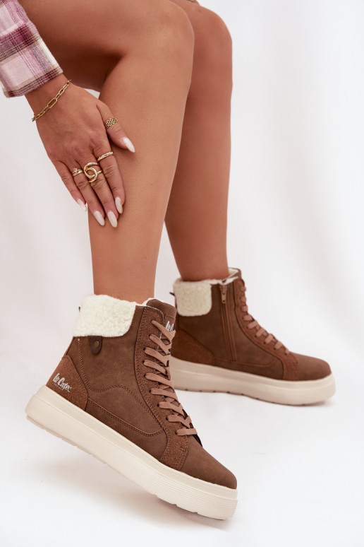 zimní boty  se zateplením Lee Cooper LCJ-25-01-3735 hnědá zimní boty  se zateplením Lee Cooper LCJ-25-01-3735 hnědá