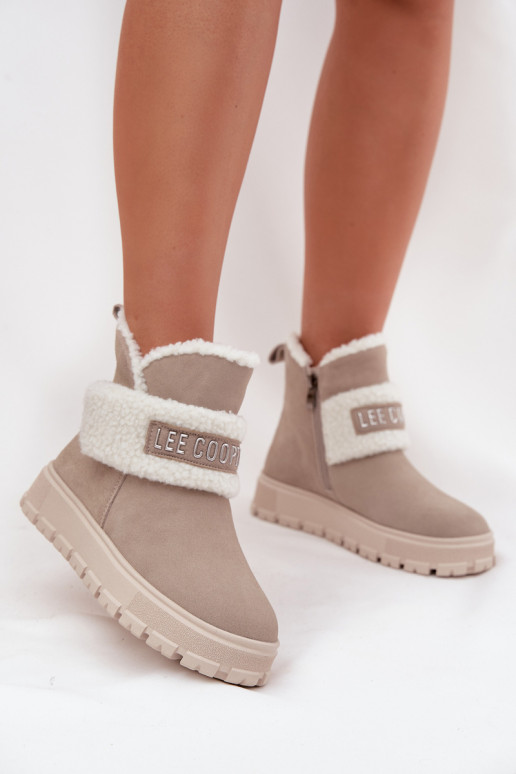 Sněhule Dámské podpatky Z Naturalnego Zamszu se zateplením Lee Cooper LCJ-25-01-3739 šedá Sněhule Dámské podpatky Z Naturalnego Zamszu se zateplením Lee Cooper LCJ-25-01-3739 šedá