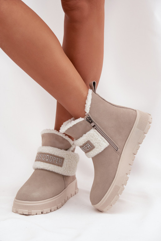 Sněhule Dámské podpatky Z Naturalnego Zamszu se zateplením Lee Cooper LCJ-25-01-3739 šedá Sněhule Dámské podpatky Z Naturalnego Zamszu se zateplením Lee Cooper LCJ-25-01-3739 šedá