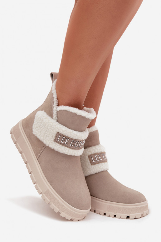 Sněhule Dámské podpatky Z Naturalnego Zamszu se zateplením Lee Cooper LCJ-25-01-3739 šedá Sněhule Dámské podpatky Z Naturalnego Zamszu se zateplením Lee Cooper LCJ-25-01-3739 šedá