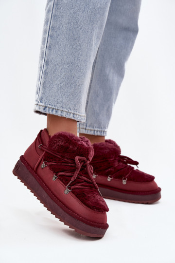  Sněhule s platformou s kožešinou D.Franklin DFSH370011 vínová