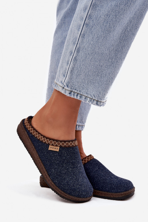 Pantofle  Z Haftem Inblu NL000009 tmavě modrá Pantofle  Z Haftem Inblu NL000009 tmavě modrá