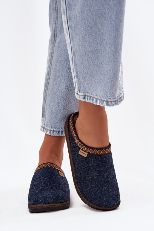 Pantofle  Z Haftem Inblu NL000009 tmavě modrá Pantofle  Z Haftem Inblu NL000009 tmavě modrá