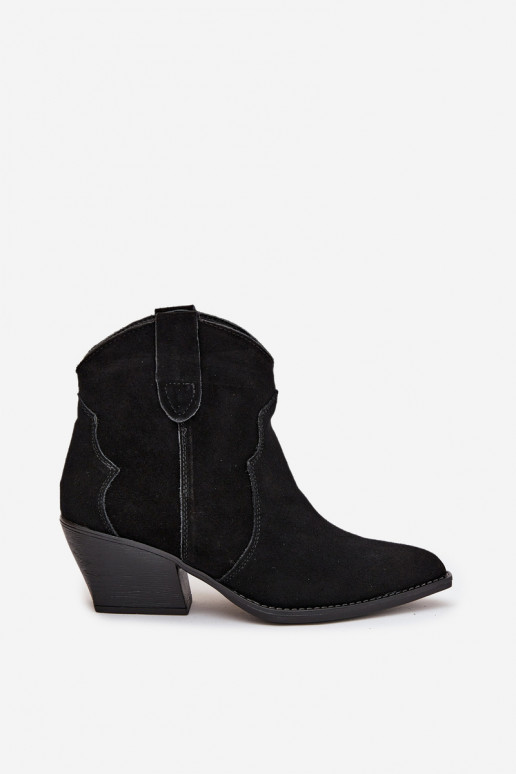 Slip-on vzor Boty v kovbojském stylu  Z Naturalnego Zamszu Černé Beretta