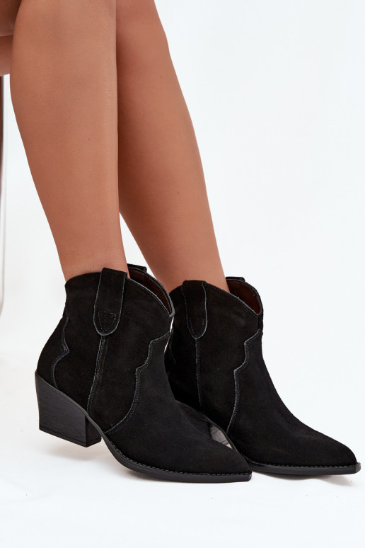 Slip-on vzor Boty v kovbojském stylu  Z Naturalnego Zamszu Černé Beretta