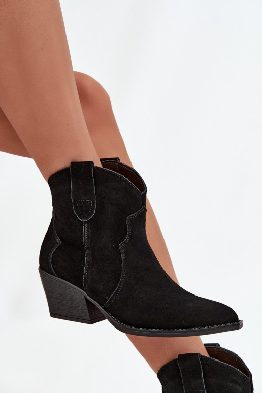 Slip-on vzor Boty v kovbojském stylu  Z Naturalnego Zamszu Černé Beretta