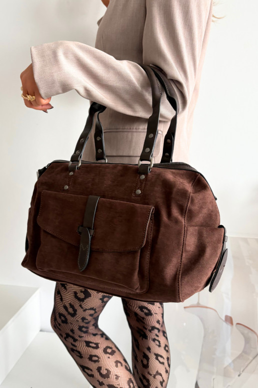 Kabelka Z z eko semišeu Czekoladowa Gressa Kabelka Z z eko semišeu Czekoladowa Gressa