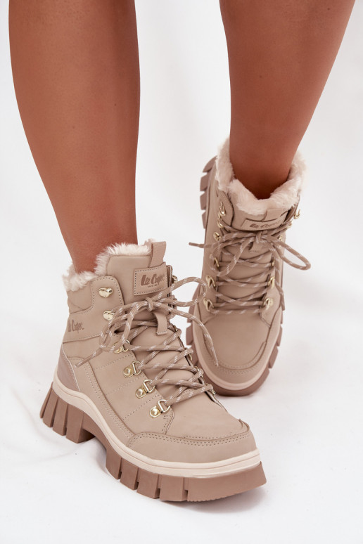 zateplené boty  Lee Cooper LCJ-25-31-3910 béžové zateplené boty  Lee Cooper LCJ-25-31-3910 béžové