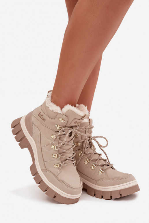 zateplené boty  Lee Cooper LCJ-25-31-3910 béžové zateplené boty  Lee Cooper LCJ-25-31-3910 béžové