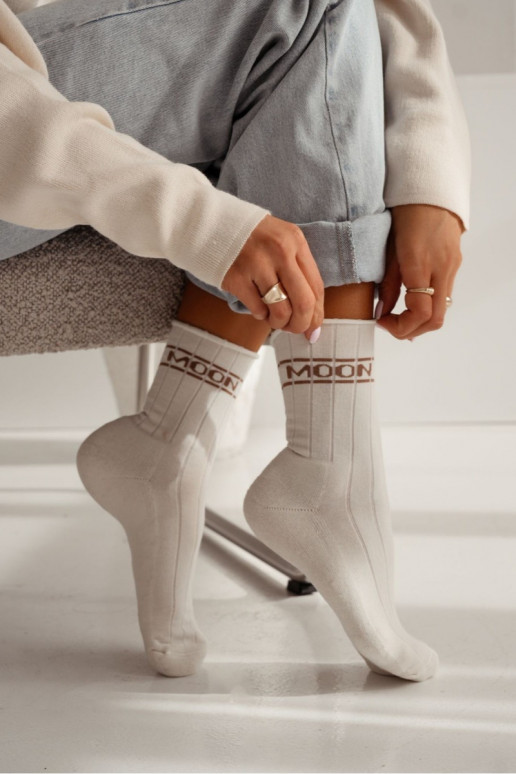 Ponožky  Półfrotte UNIQUE bez otevírání MOON slonová kost