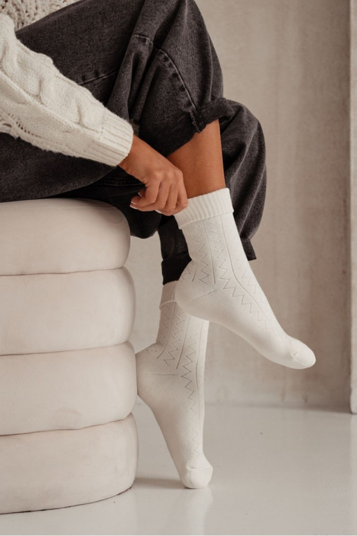 Ponožky  Frotte Zygzak slonová kost Ponožky  Frotte Zygzak slonová kost