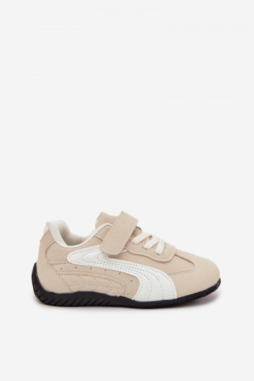 boty Dětské tenisky Z s lepeným zapínánímem béžové Perrin 2