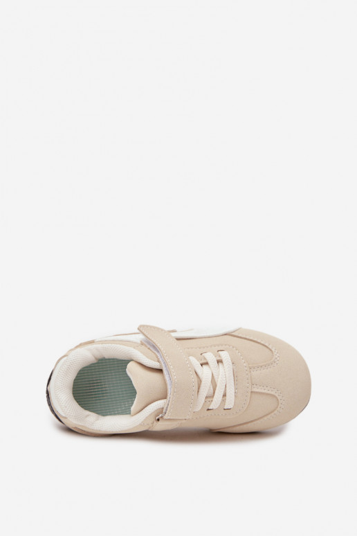 boty Dětské tenisky Z s lepeným zapínánímem béžové Perrin