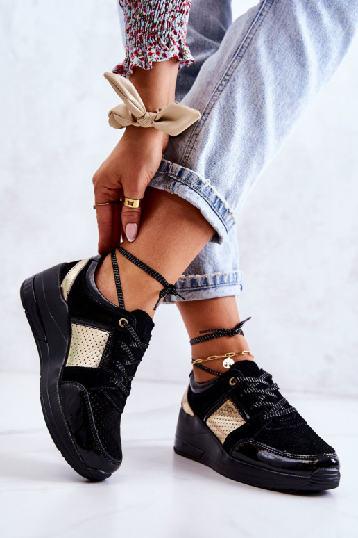  ze semiše tenisky  Černé Larson