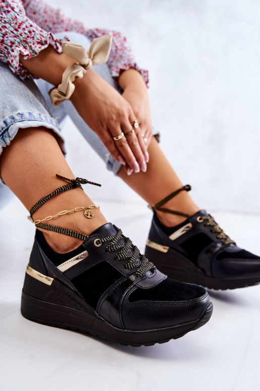  ze semiše tenisky  Černé Larson