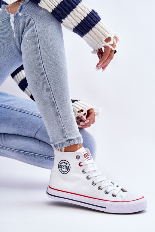   ležérní obuv s borovicovou šiškou Big Star T274026 bílé