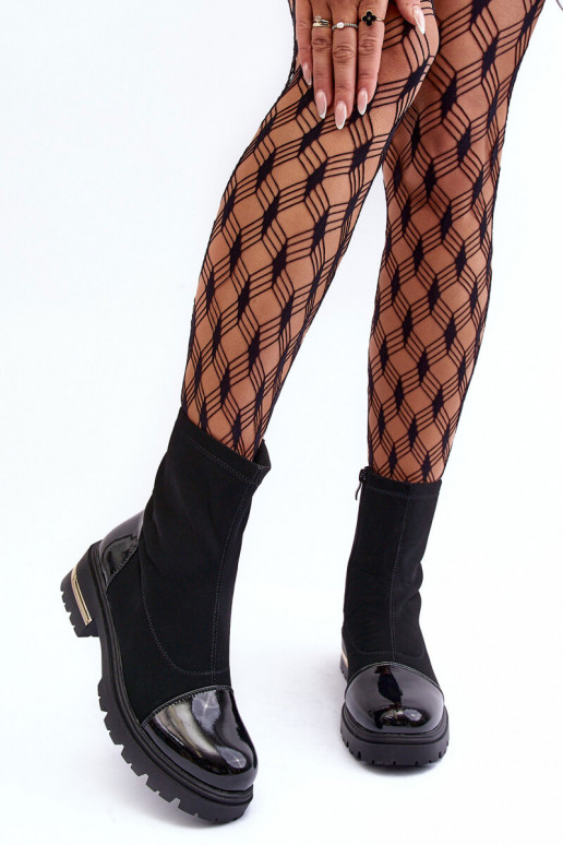   Dřeváky s širokými podpatky Černé Shendete