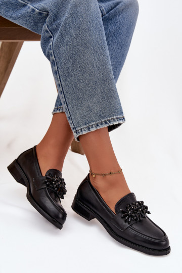 boty Dámské mokasíny s ornamenty Černé Murelle
