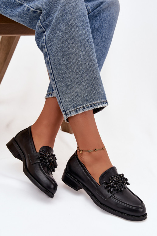 boty Dámské mokasíny s ornamenty Černé Murelle