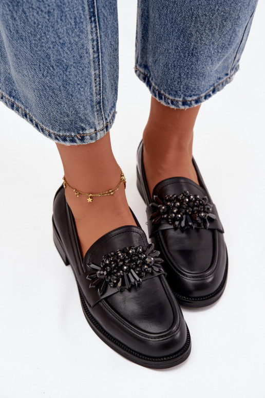boty Dámské mokasíny s ornamenty Černé Murelle