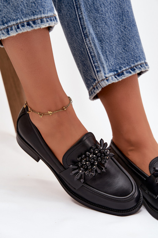 boty Dámské mokasíny s ornamenty Černé Murelle