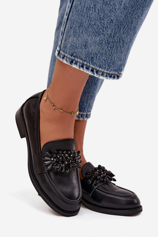 boty Dámské mokasíny s ornamenty Černé Murelle