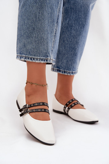 baleríny  s pruhy bílé Deliora 2