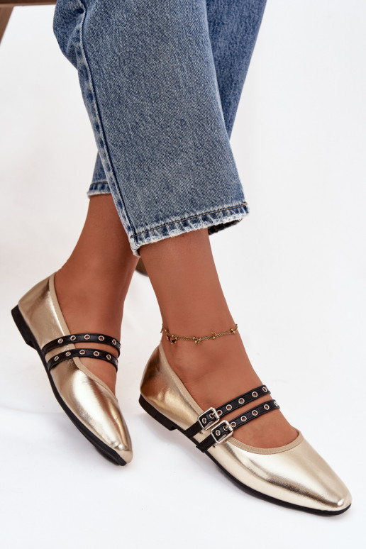 baleríny  s pruhy zlaté barvy Deliora