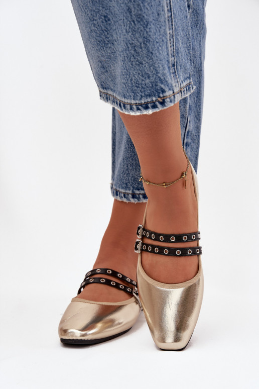 baleríny  s pruhy zlaté barvy Deliora