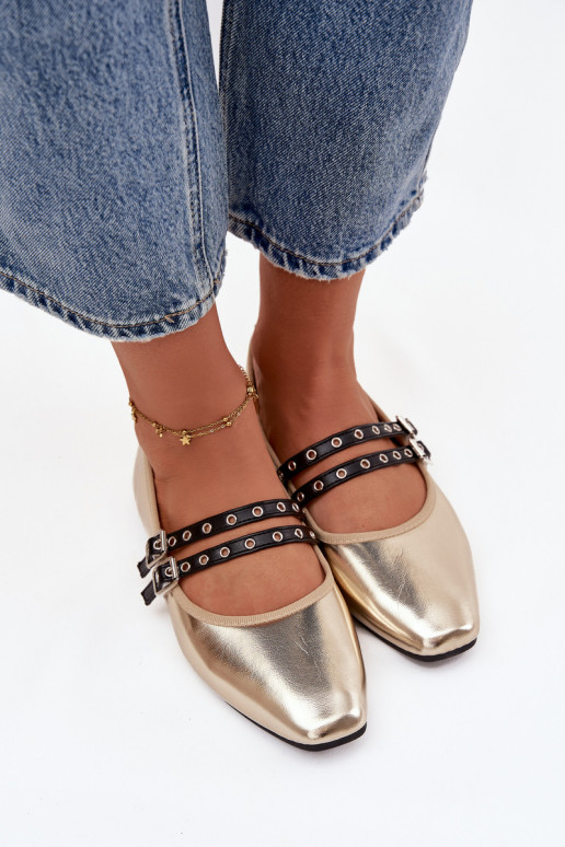 baleríny  s pruhy zlaté barvy Deliora