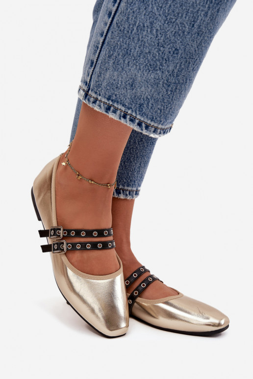 baleríny  s pruhy zlaté barvy Deliora