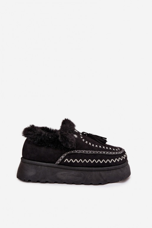 Sněhule  s platformou s kožešinou  Černé Ferayne