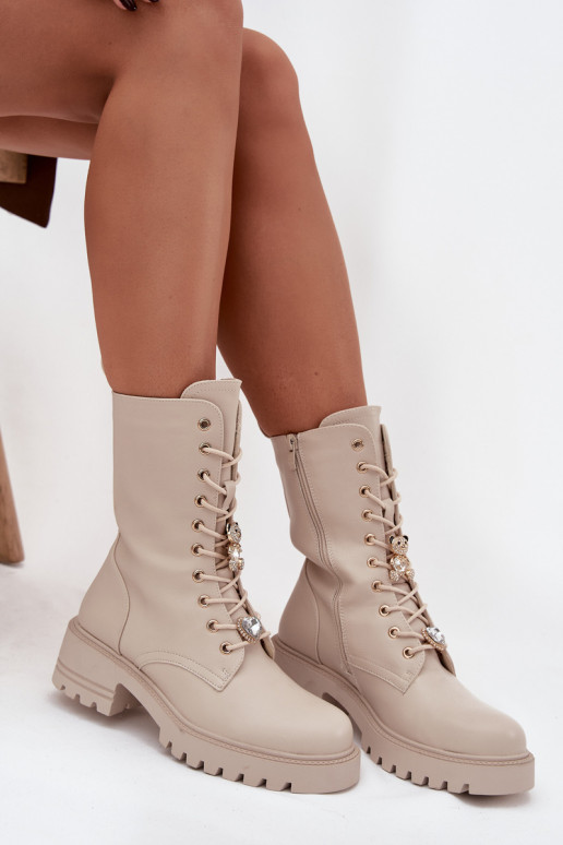 boty   Z Przypinkami Medvídci se srdíčky béžové Iravine