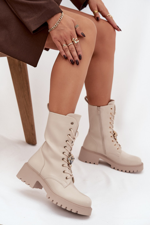 boty   s ornamenty béžové Jorayne