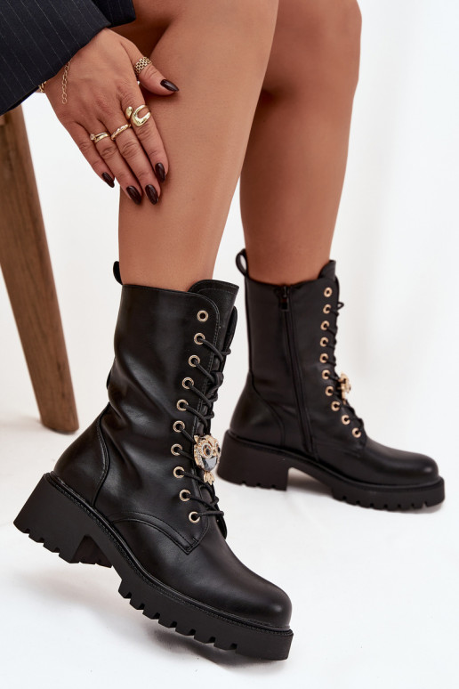 boty   s ornamenty Černé Jorayne