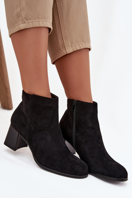 Dámské podpatky z eko semišeowe Černé Marilou