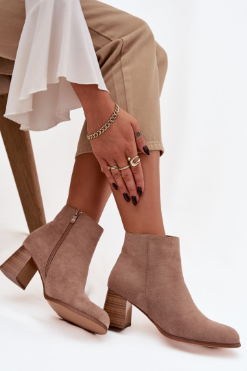 Dámské podpatky z eko semišeowe béžové Marilou